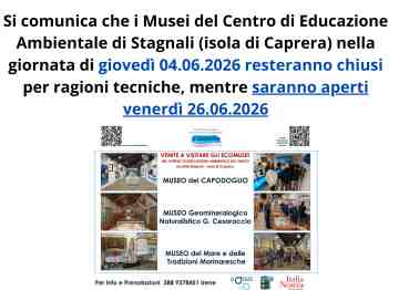 Variazioni di apertura Musei CEA di Stagnali