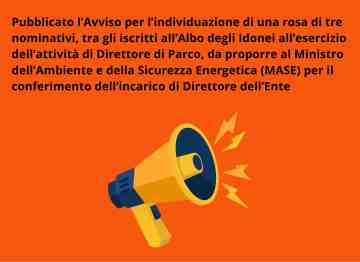 Bando Direttore del Parco: pubblicato l�Avviso Pubblico su inPA