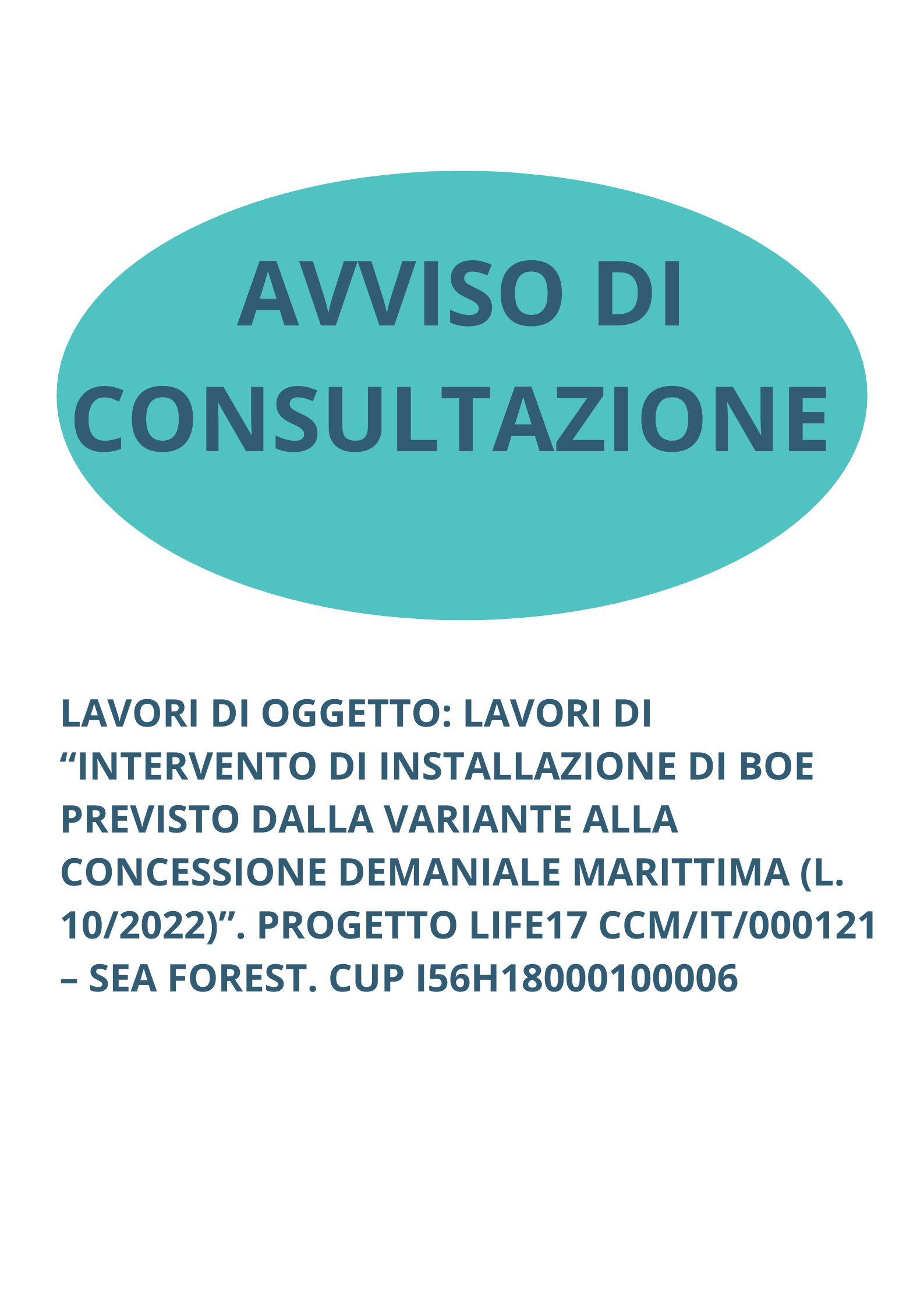 Progetto Life 17 avviso preventivo di consultazione